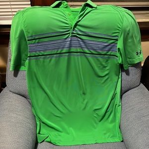Under Armor HeatGear Loose Green Golf Polo Size Medium